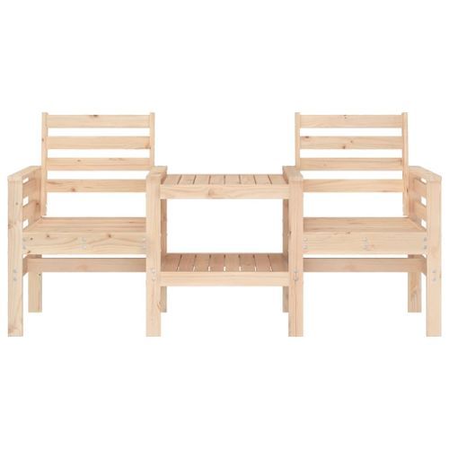 Banc de jardin avec table 2 places bois de pin massif - Photo n°3; ?>