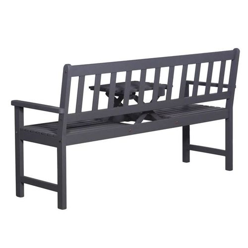 Banc de jardin avec table escamotable acacia massif gris Tisva - Photo n°2; ?>