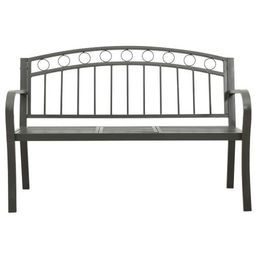 Banc de jardin avec une table 125 cm Acier Gris - Photo n°3; ?>