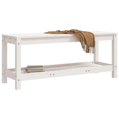 Banc de jardin blanc 108x35x45 cm bois massif de pin - Photo n°3; ?>