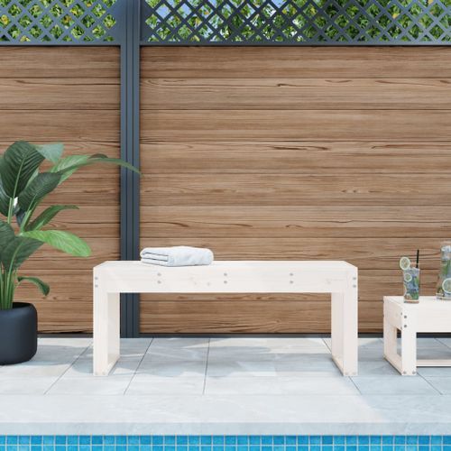 Banc de jardin blanc 110x38x45 cm bois massif de pin - Photo n°2; ?>