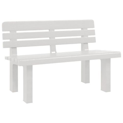 Banc de jardin blanc 110x52x71 cm polypropylène - Photo n°2; ?>