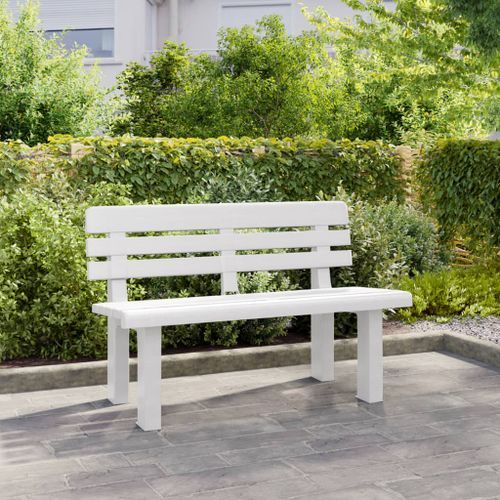 Banc de jardin blanc 110x52x71 cm polypropylène - Photo n°3; ?>