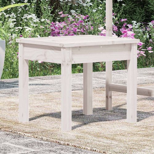 Banc de jardin blanc 50x44x45 cm bois massif de pin - Photo n°3; ?>