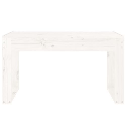 Banc de jardin blanc 80x38x45 cm bois massif de pin - Photo n°3; ?>