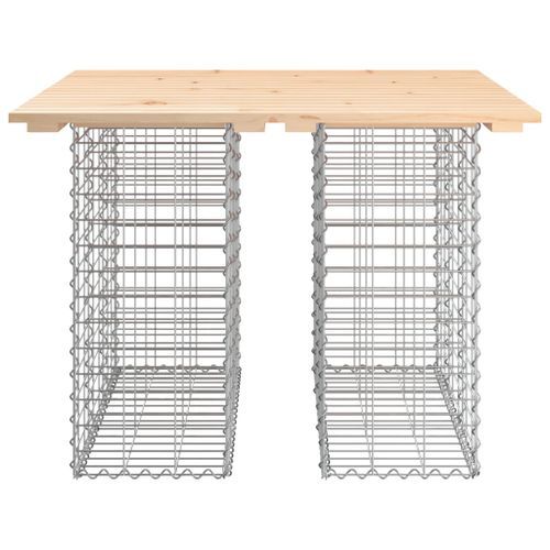 Banc de jardin design de gabion 100x102x72cm bois massif de pin - Photo n°3; ?>