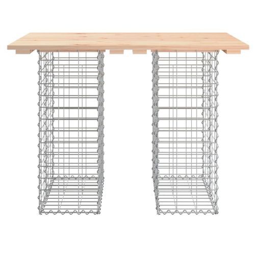 Banc de jardin design de gabion 100x70x72 cm bois massif de pin - Photo n°3; ?>