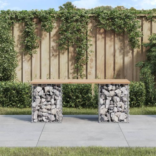 Banc de jardin design de gabion 103x31x42 cm bois massif de pin - Photo n°2; ?>