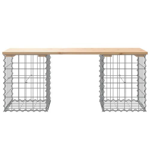 Banc de jardin design de gabion 103x31x42 cm bois massif de pin - Photo n°3; ?>