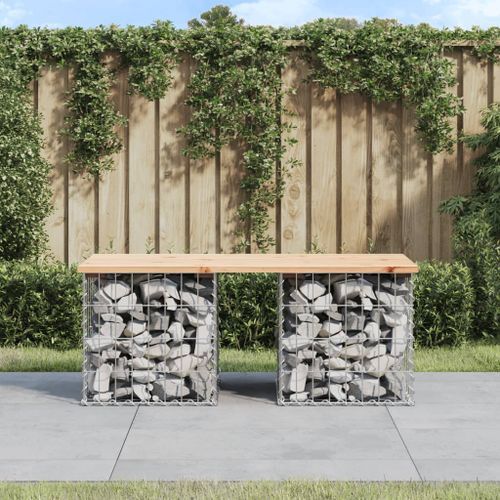 Banc de jardin design de gabion 103x44x42 cm bois massif de pin - Photo n°2; ?>