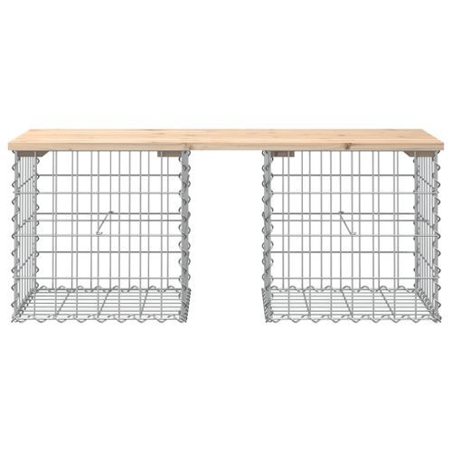 Banc de jardin design de gabion 103x44x42 cm bois massif de pin - Photo n°3; ?>