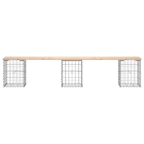 Banc de jardin design de gabion 203x31x42 cm bois massif de pin - Photo n°3; ?>