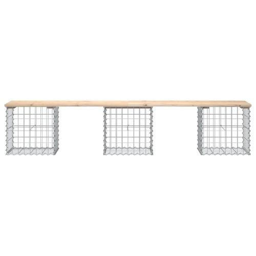 Banc de jardin design de gabion 203x44x42 cm bois massif de pin - Photo n°3; ?>