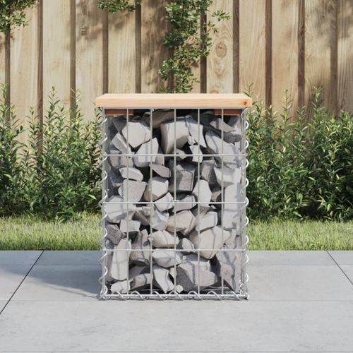 Banc de jardin design de gabion 33x31x42 cm bois massif de pin - Photo n°2; ?>