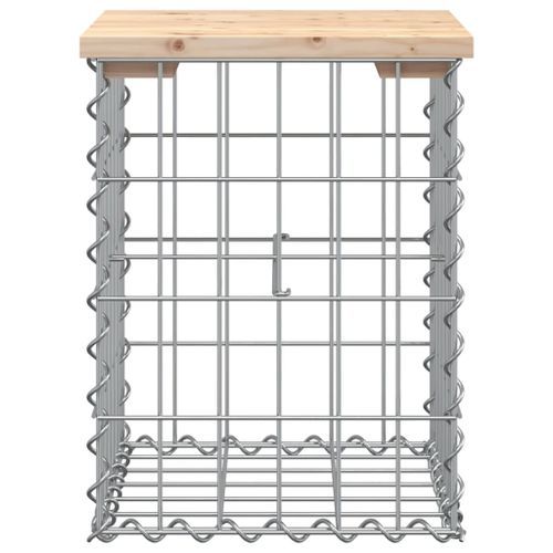 Banc de jardin design de gabion 33x31x42 cm bois massif de pin - Photo n°3; ?>