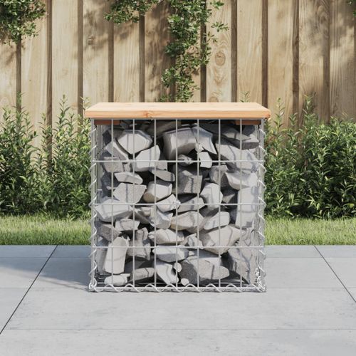 Banc de jardin design de gabion 43x44x42 cm bois massif de pin - Photo n°2; ?>