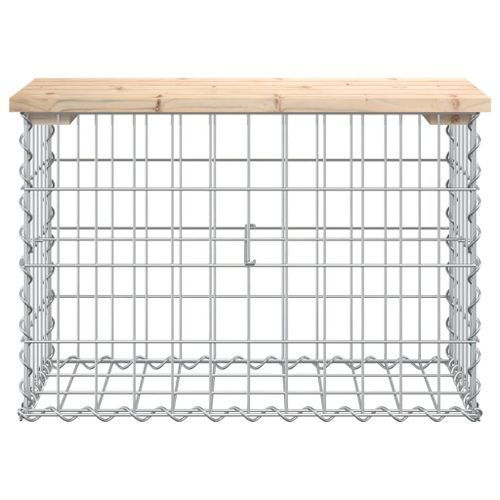 Banc de jardin design de gabion 63x31,5x42cm bois massif de pin - Photo n°3; ?>