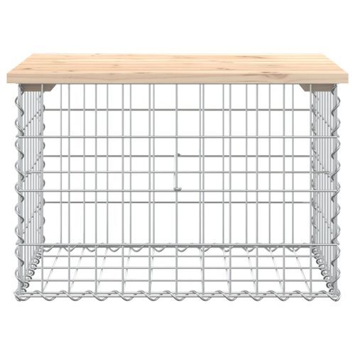 Banc de jardin design de gabion 63x44x42 cm bois massif de pin - Photo n°3; ?>