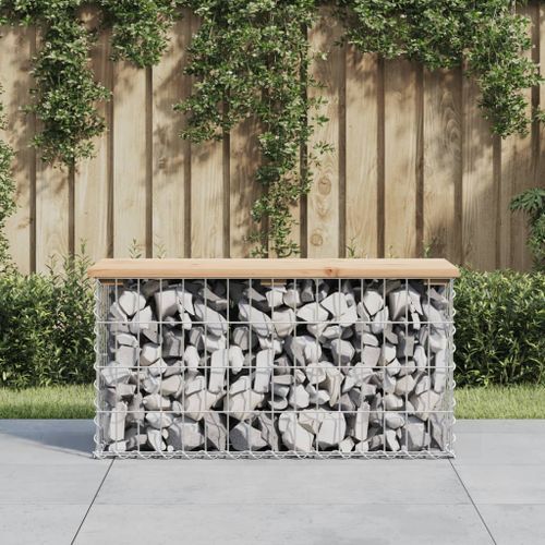 Banc de jardin design de gabion 83x31,5x42cm bois massif de pin - Photo n°2; ?>