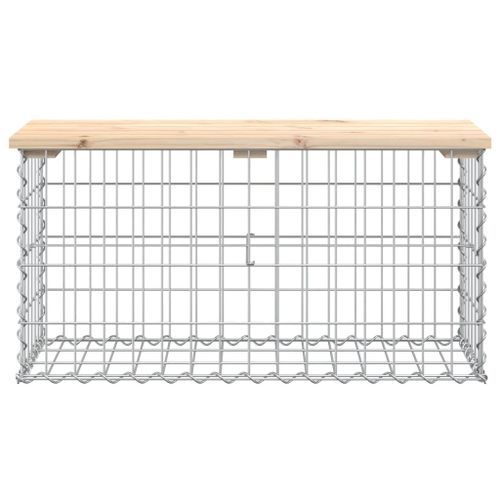 Banc de jardin design de gabion 83x31,5x42cm bois massif de pin - Photo n°3; ?>