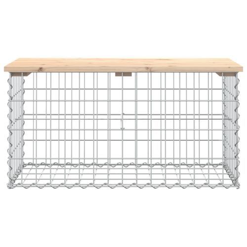 Banc de jardin design de gabion 83x44x42 cm bois massif de pin - Photo n°3; ?>