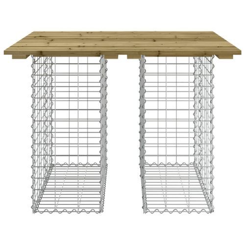 Banc de jardin design gabion 100x102x72 cm bois de pin imprégné - Photo n°3; ?>