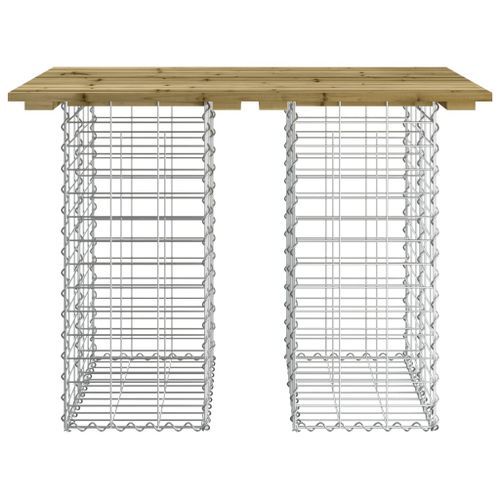 Banc de jardin design gabion 100x70x72 cm bois de pin imprégné - Photo n°3; ?>