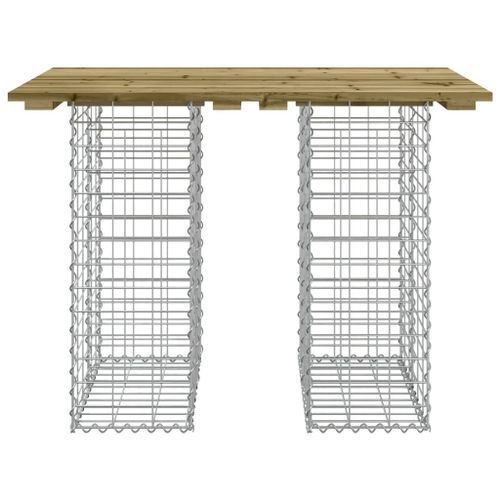 Banc de jardin design gabion 100x70x72 cm bois de pin imprégné - Photo n°3; ?>