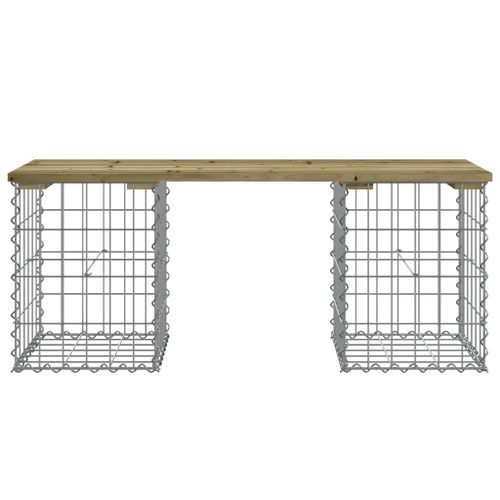 Banc de jardin design gabion 103x31x42 cm bois de pin imprégné - Photo n°3; ?>