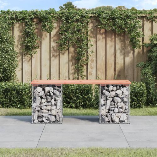 Banc de jardin design gabion 103x31x42cm bois massif de douglas - Photo n°2; ?>