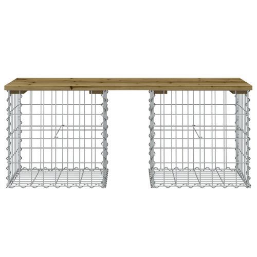 Banc de jardin design gabion 103x44x42 cm bois de pin imprégné - Photo n°3; ?>