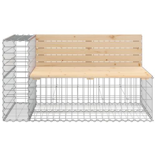 Banc de jardin design gabion 122x71x65,5 cm bois massif de pin - Photo n°3; ?>