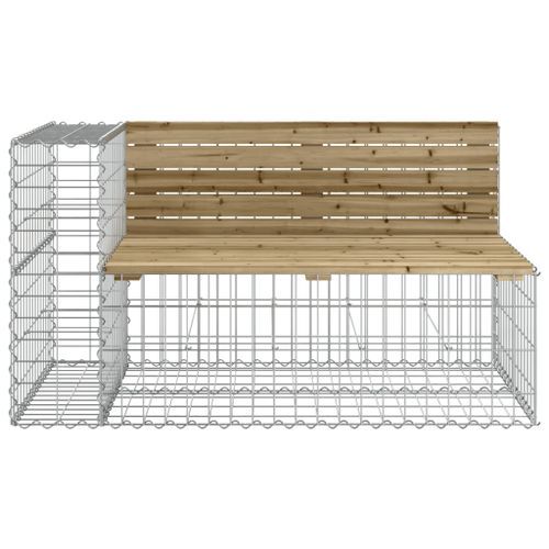 Banc de jardin design gabion 122x71x65,5cm bois de pin imprégné - Photo n°3; ?>