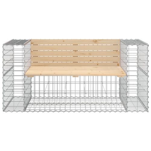 Banc de jardin design gabion 143x71x65,5 cm bois massif de pin - Photo n°3; ?>