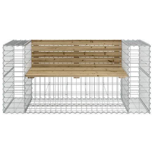 Banc de jardin design gabion 143x71x65,5cm bois de pin imprégné - Photo n°3; ?>