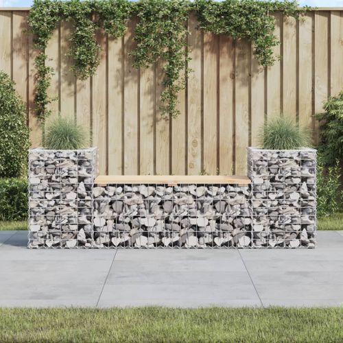 Banc de jardin design gabion 183x41x60,5 cm bois massif de pin - Photo n°2; ?>