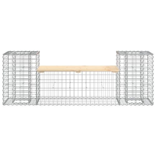 Banc de jardin design gabion 183x41x60,5 cm bois massif de pin - Photo n°3; ?>