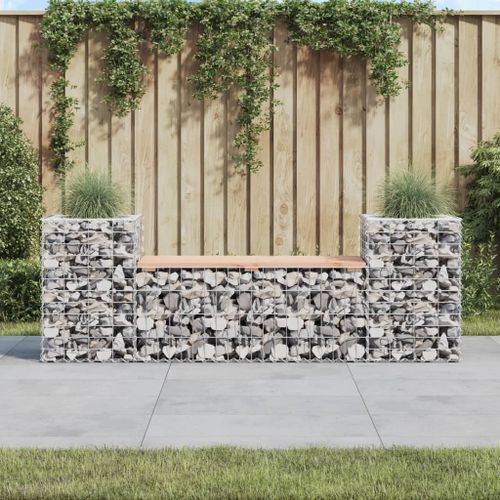 Banc de jardin design gabion 183x41x60,5 cm bois massif douglas - Photo n°2; ?>