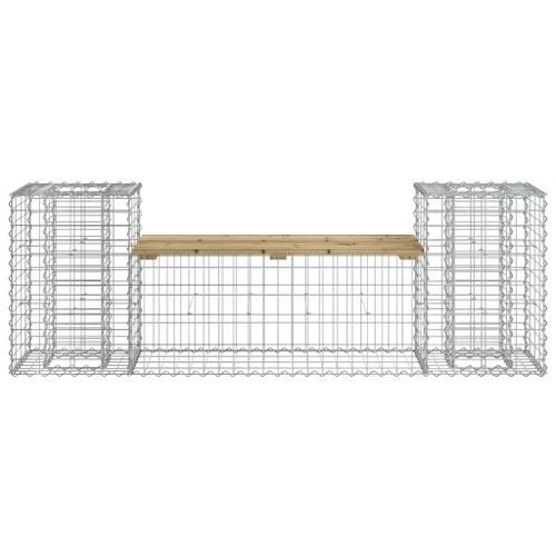 Banc de jardin design gabion 183x41x60,5cm bois de pin imprégné - Photo n°3; ?>