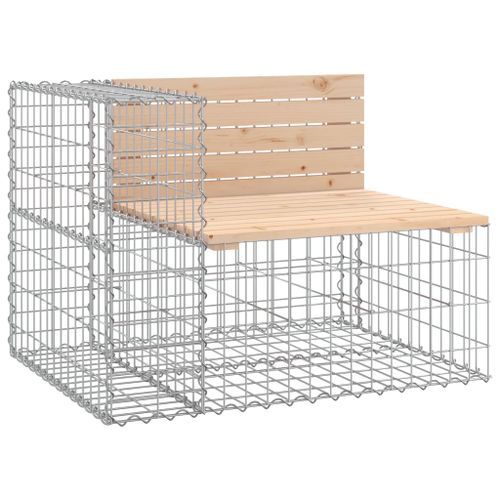 Banc de jardin design gabion 184x71x65,5 cm bois massif de pin - Photo n°3; ?>