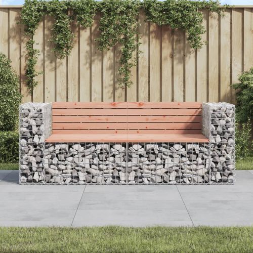 Banc de jardin design gabion 184x71x65,5 cm bois massif douglas - Photo n°2; ?>