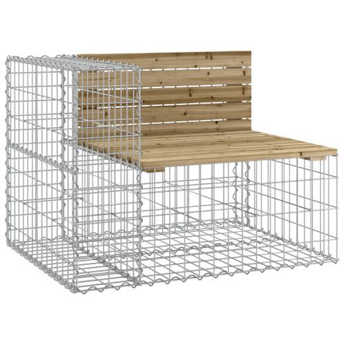 Banc de jardin design gabion 184x71x65,5cm bois de pin imprégné - Photo n°3; ?>