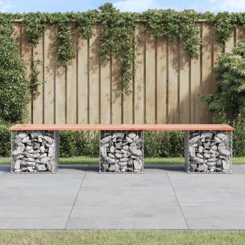 Banc de jardin design gabion 203x44x42cm bois massif de douglas - Photo n°2; ?>