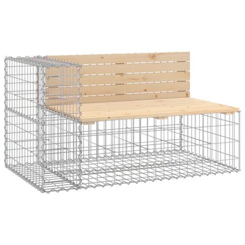 Banc de jardin design gabion 244x71x65,5 cm bois massif de pin - Photo n°3; ?>