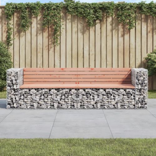 Banc de jardin design gabion 244x71x65,5 cm bois massif douglas - Photo n°2; ?>