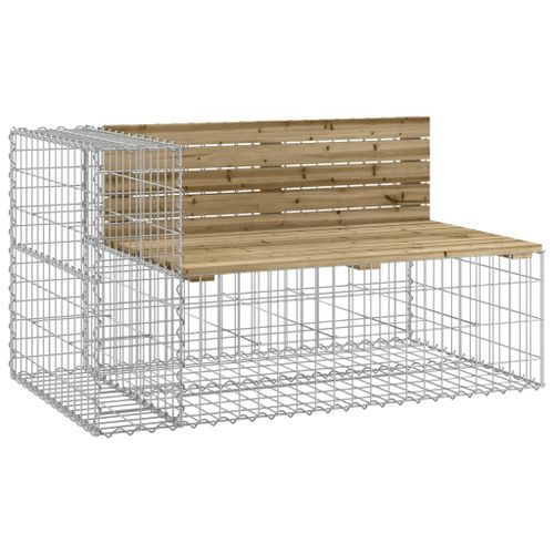 Banc de jardin design gabion 244x71x65,5cm bois de pin imprégné - Photo n°3; ?>