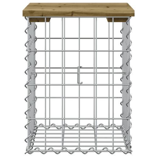 Banc de jardin design gabion 33x31x42 cm bois de pin imprégné - Photo n°3; ?>