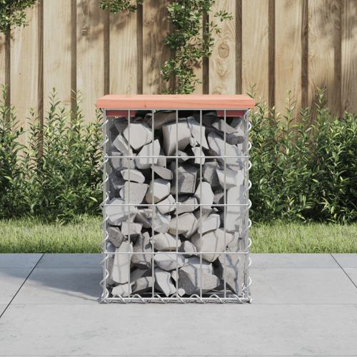 Banc de jardin design gabion 33x31x42 cm bois massif de douglas - Photo n°2; ?>