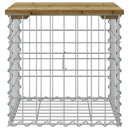 Banc de jardin design gabion 43x44x42 cm bois de pin imprégné - Photo n°3; ?>