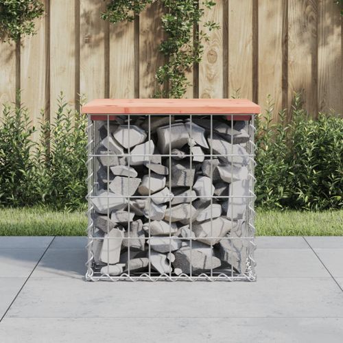 Banc de jardin design gabion 43x44x42 cm bois massif de douglas - Photo n°2; ?>